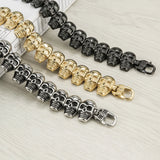 Men's Stainless Steel Skull Bracelet Gothic Chain Biker Hand Bangle