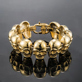 Men's Stainless Steel Skull Bracelet Gothic Chain Biker Hand Bangle