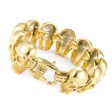 Men's Stainless Steel Skull Bracelet Gothic Chain Biker Hand Bangle