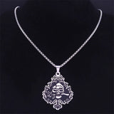 Skull Rose Necklace Lucky Ace of Spades Chain Halloween Gift