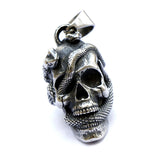 Stainless Steel Skull & Snake Necklace Halloween Personality Skull Pendant