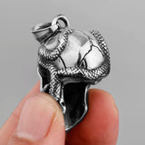 Stainless Steel Skull and Snake Necklace - Punk Neo-Gothic Sweater Chain