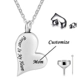 Heart Cremation Urn Necklace Waterproof Ashes Keepsake Pendant