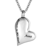 Heart Cremation Urn Necklace Waterproof Ashes Keepsake Pendant