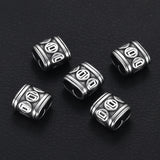 Stainless Steel Coin Patterned Slider Beads 5mm Double Hole