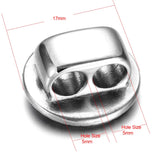 Stainless Steel Compass Slider Beads Black Two Hole 5mm for Bracelet DIY