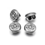 Stainless Steel Compass Slider Beads Black Two Hole 5mm for Bracelet DIY
