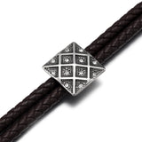 Stainless Steel Slider Beads Double Hole 5mm Square Rhinestone Slide Charms