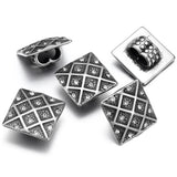 Stainless Steel Slider Beads Double Hole 5mm Square Rhinestone Slide Charms