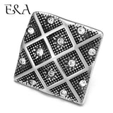 Stainless Steel Slider Beads Double Hole 5mm Square Rhinestone Slide Charms