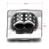 Stainless Steel Slider Beads Double Hole 5mm Square Rhinestone Slide Charms