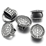 Stainless Steel Floral Oval Hole Slide Charms 12*6mm