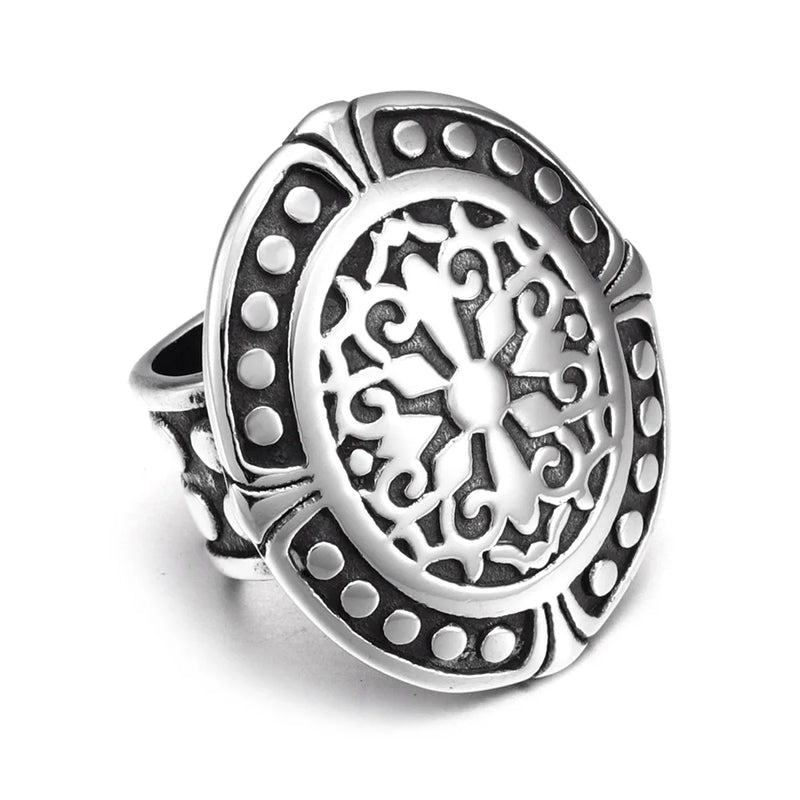 Stainless Steel Floral Oval Hole Slide Charms 12*6mm