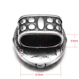Stainless Steel Floral Oval Hole Slide Charms 12*6mm