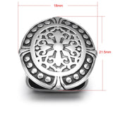 Stainless Steel Floral Oval Hole Slide Charms 12*6mm