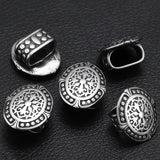 Stainless Steel Floral Oval Hole Slide Charms 12*6mm