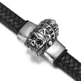 Punk Skull Chief Stainless Steel Slider Beads 12*6mm