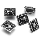 Stainless Steel Slider Beads Spades Hole 12*6mm Slide Charms
