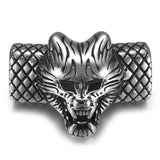 Stainless Steel Slider Beads Wolf Head 12*6mm Hole Slide Charms