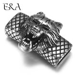 Stainless Steel Slider Beads Wolf Head 12*6mm Hole Slide Charms