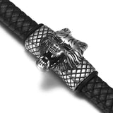 Stainless Steel Slider Beads Wolf Head 12*6mm Hole Slide Charms