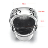Stainless Steel Slider Skull Beads Large Hole 13*8mm Slide Charms
