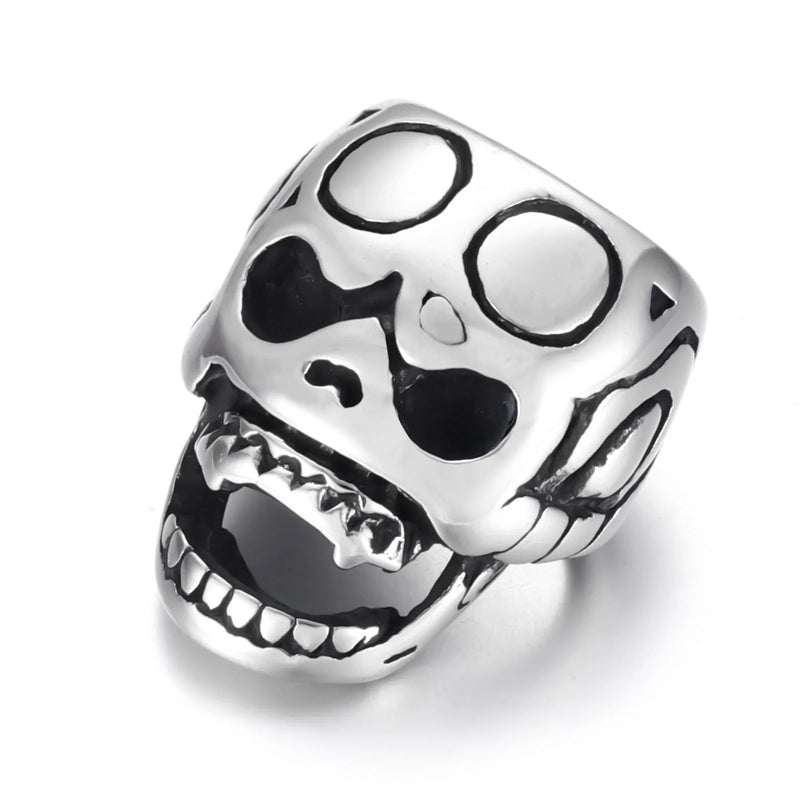 Stainless Steel Slider Skull Beads Large Hole 13*8mm Slide Charms