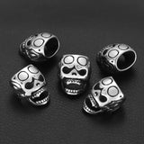 Stainless Steel Slider Skull Beads Large Hole 13*8mm Slide Charms