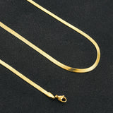 Snake Blade Necklace Stainless Steel Flat Chain