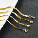 Snake Blade Necklace Stainless Steel Flat Chain
