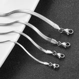 Snake Blade Necklace Stainless Steel Flat Chain