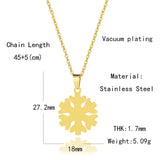 Snowflake Pendant Necklace Women Girls Stainless Steel Chain Choker Collar