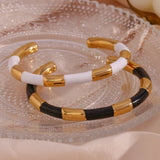 Stainless Steel Segmentation Drip Oil Bracelet Bangle Charms