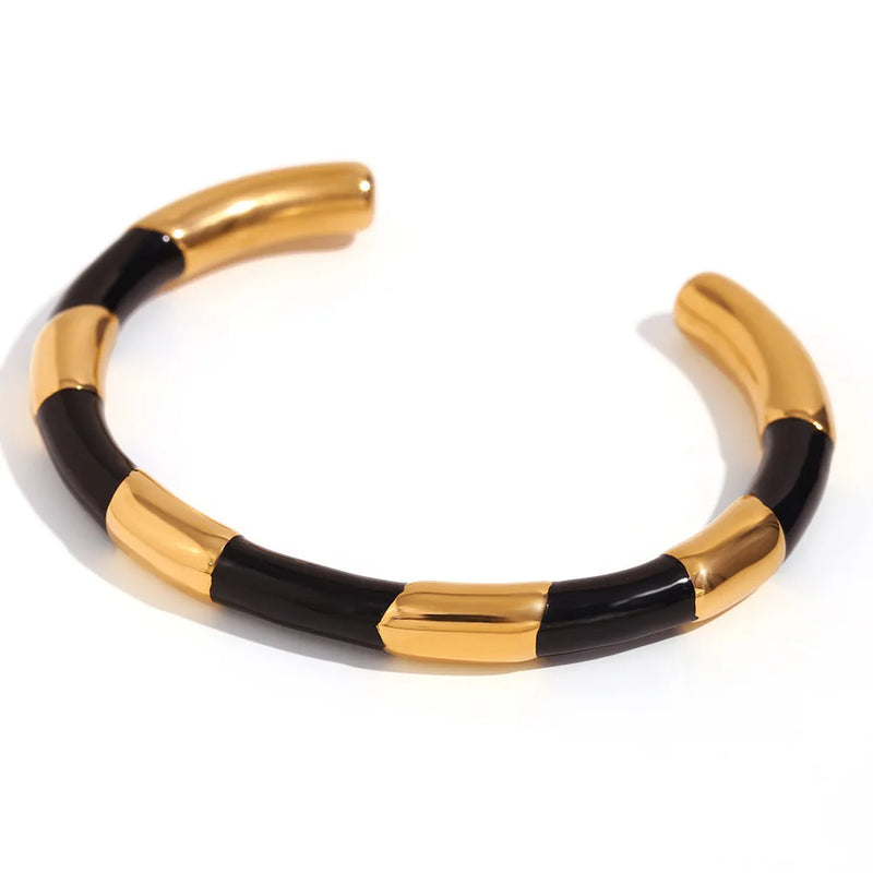 Stainless Steel Segmentation Drip Oil Bracelet Bangle Charms