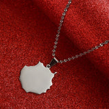Spain Silver Gran Canaria Map Pendant Necklace Women Men Jewelry