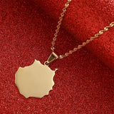 Spain Silver Gran Canaria Map Pendant Necklace Women Men Jewelry
