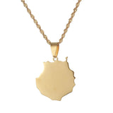 Spain Silver Gran Canaria Map Pendant Necklace Women Men Jewelry