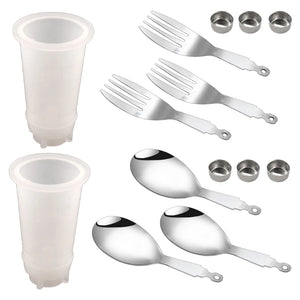 Portable Stainless Steel Spoon and Fork Set for Travel