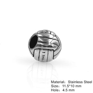 Stainless Steel Sport Bead Charm for Bracelet Necklace DIY Jewelry