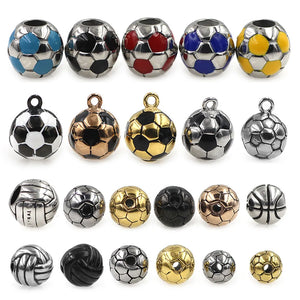 Stainless Steel Sport Bead Charm for Bracelet Necklace DIY Jewelry