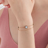 Square Stainless Steel Charm Bracelet Romantic Shell Wedding Jewelry