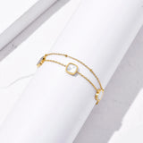 Square Stainless Steel Charm Bracelet Romantic Shell Wedding Jewelry