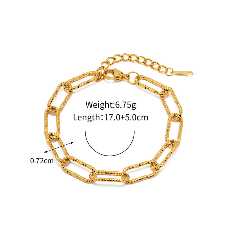 Stainless Steel Square Chain Bracelets for Women and Couples