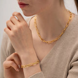 Stainless Steel Square Chain Bracelets for Women and Couples