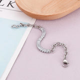 Square Zircon Bracelet Stainless Steel for Women