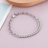 Square Zircon Bracelet Stainless Steel for Women