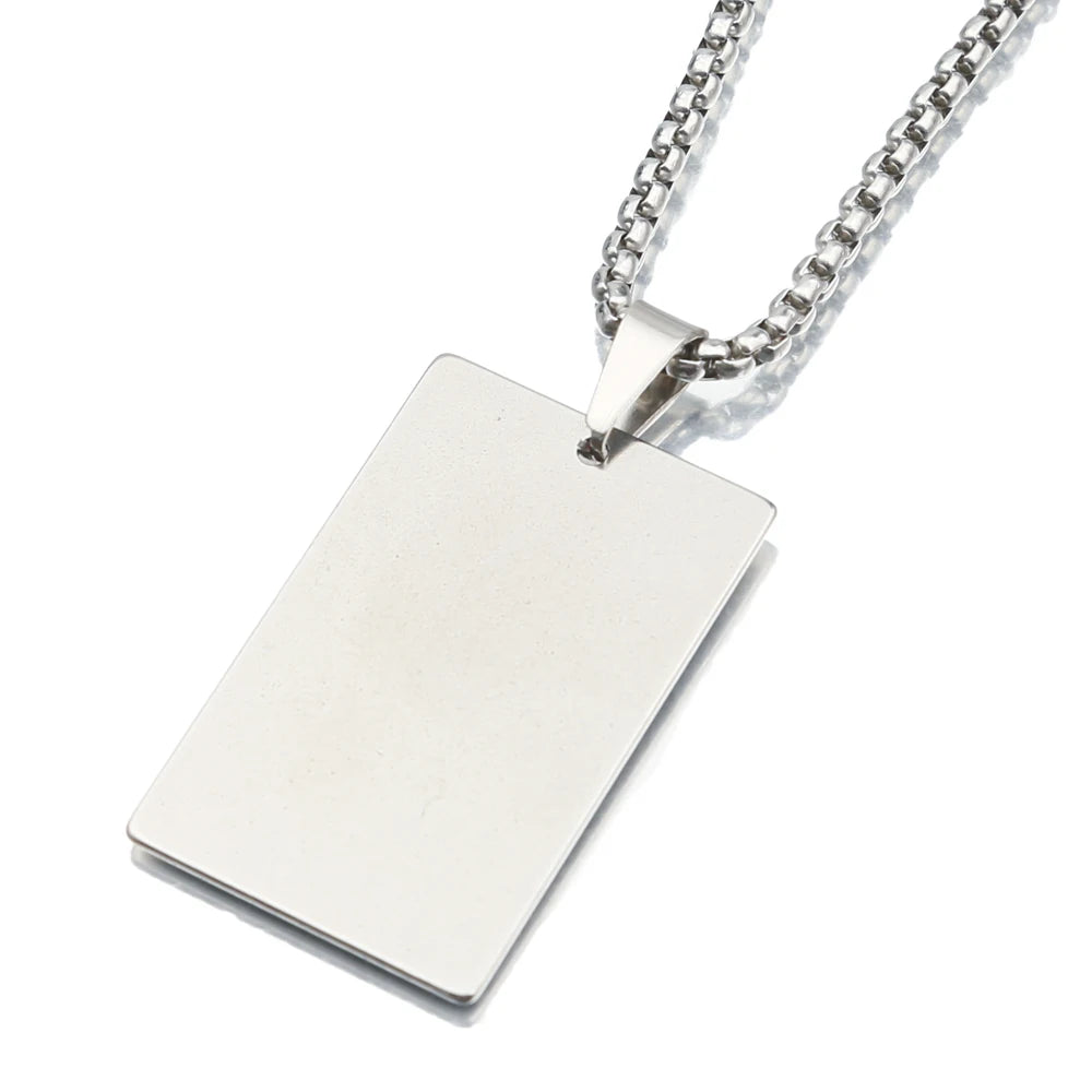 Stainless Steel Stamping Blanks Pendants Rectangle Tags Charms