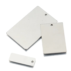 Stainless Steel Stamping Blanks Pendants Rectangle Tags Charms
