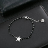 Crystal Beads Bracelet Bangle with Stainless Steel Star Charm