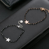 Crystal Beads Bracelet Bangle with Stainless Steel Star Charm